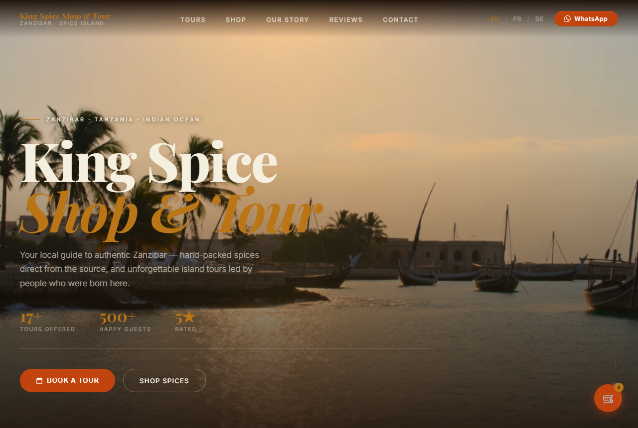 King Spice Tour website